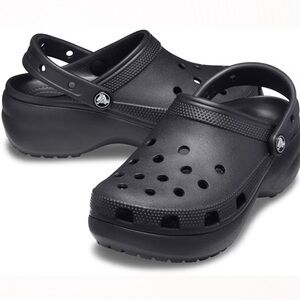 CROCS Classic Platform Clogs in Black